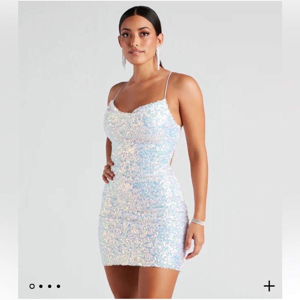 Sequin Open Back Dress